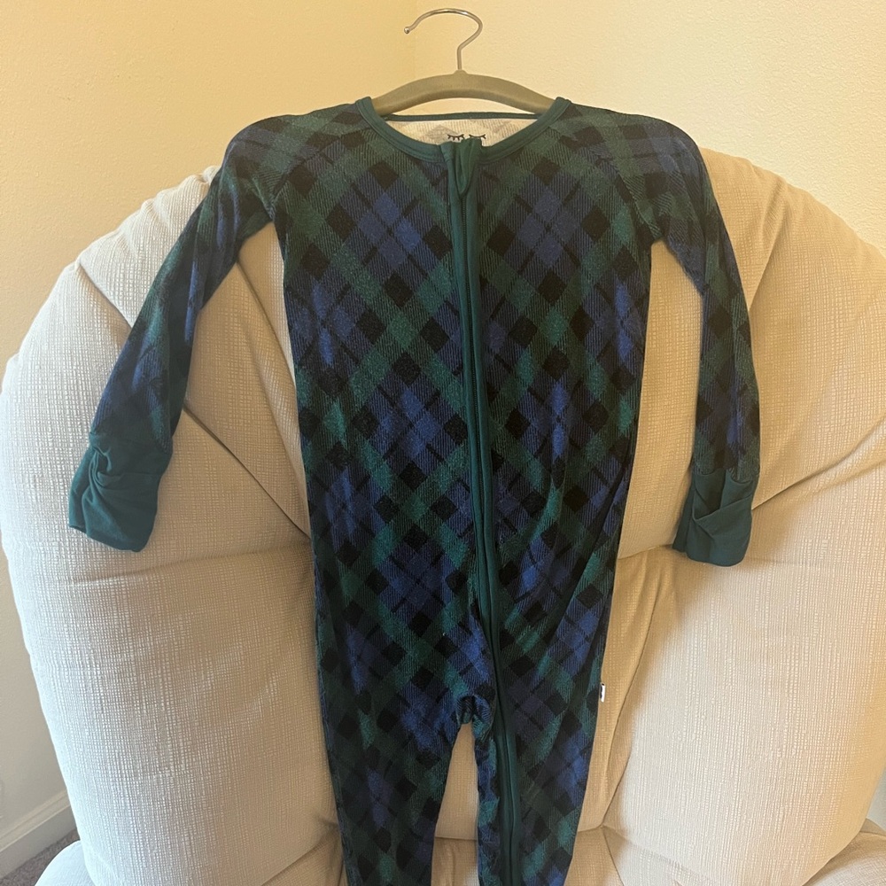 Little Sleepies emerald plaid pajamas